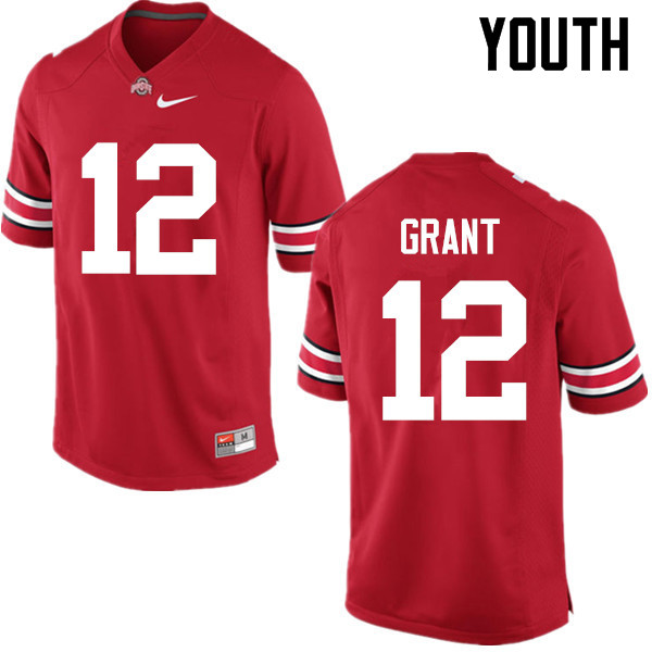 Ohio State Buckeyes Doran Grant Youth #12 Red Game Stitched College Football Jersey